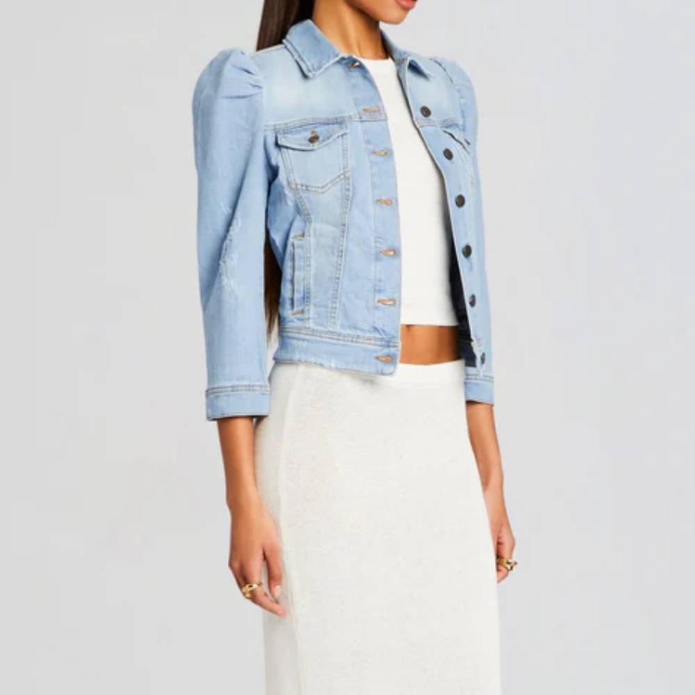 Retrofete Ada Denim Jacket with Puff Sleeves - Picture 3 of 8